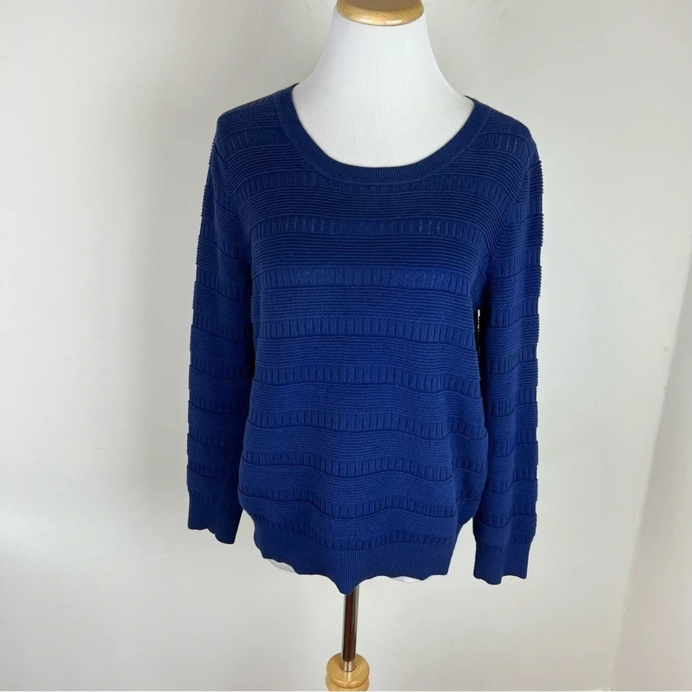 Sandro Paris Navy Blue Pullover Sweater 100% Cotton Size 1 US S